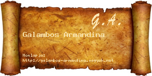 Galambos Armandina névjegykártya